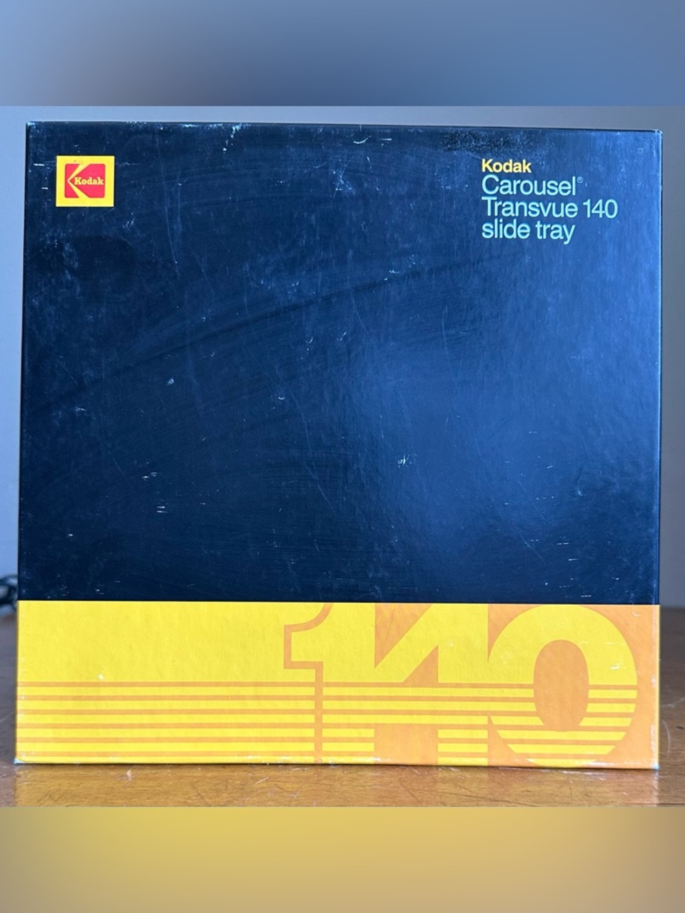 Kodak Black and Yellow Carousel Transvue 140 Slide Tray Box
